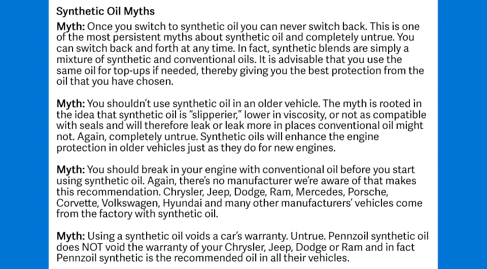 Advantages of Synthetic Oil